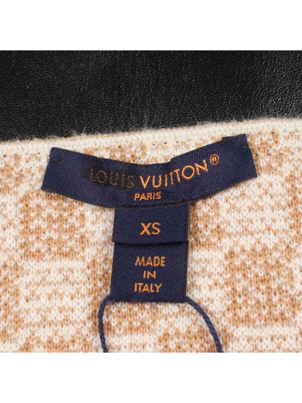 Louis Vuitton Damier Leather Trim Knit Wool Jacket - Picture 3 of 7